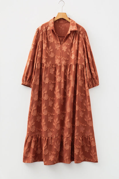 Mallory 4 Sleeve Long PLUS Dress - Hello Beautiful BoutiquePlus Size Maxi DressesThreaded Pear