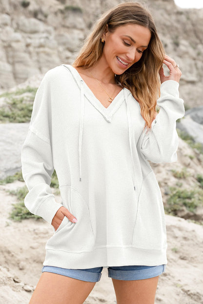 Mara Shoulder Exposed Seam Hoodie - Hello Beautiful BoutiqueSweatshirts & HoodiesThreaded Pear