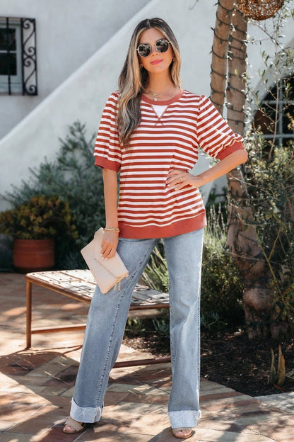 Marceline Bubble Sleeve T Shirt - Hello Beautiful BoutiqueTops & TeesThreaded Pear
