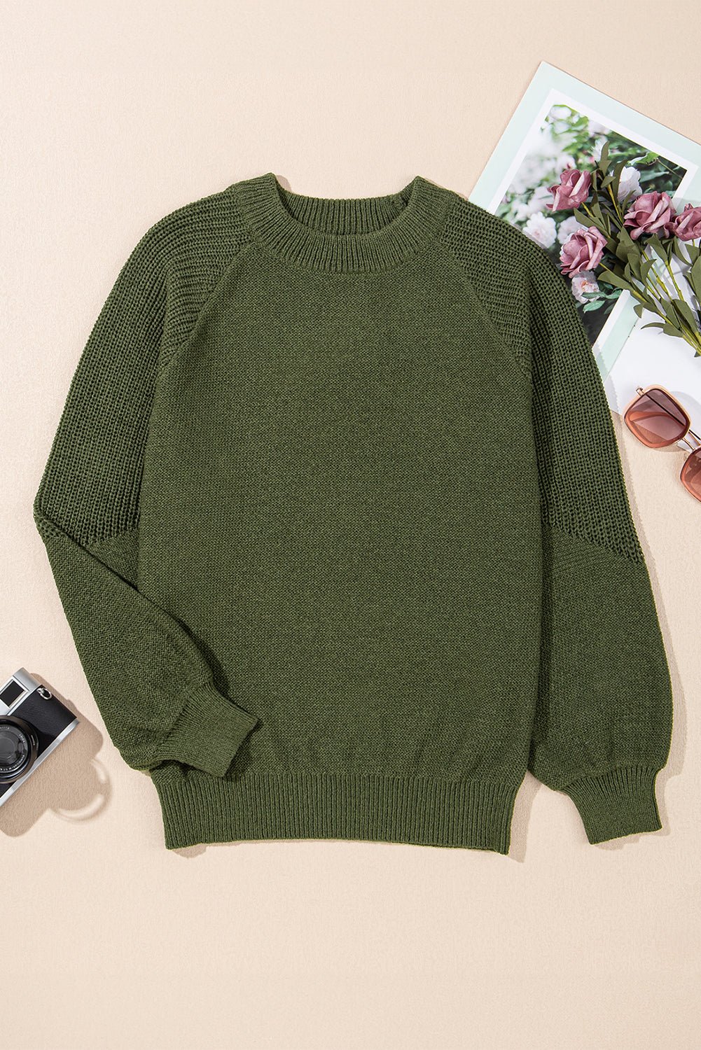 Maren Raglan Sleeve Pullover Sweater - Hello Beautiful BoutiqueSweatersThreaded Pear