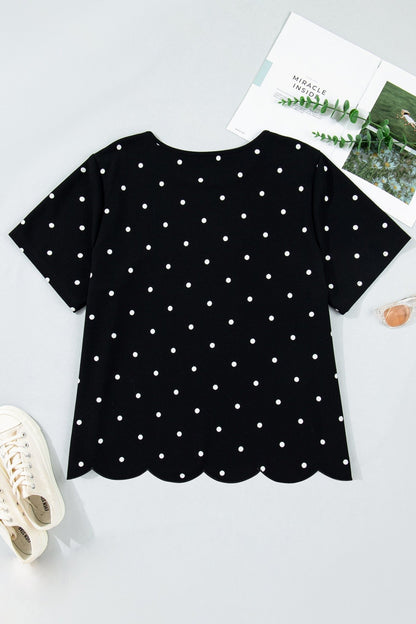 Margaret Dotted Casual PLUS Top - Hello Beautiful BoutiquePlus Size Tops & TeesThreaded Pear