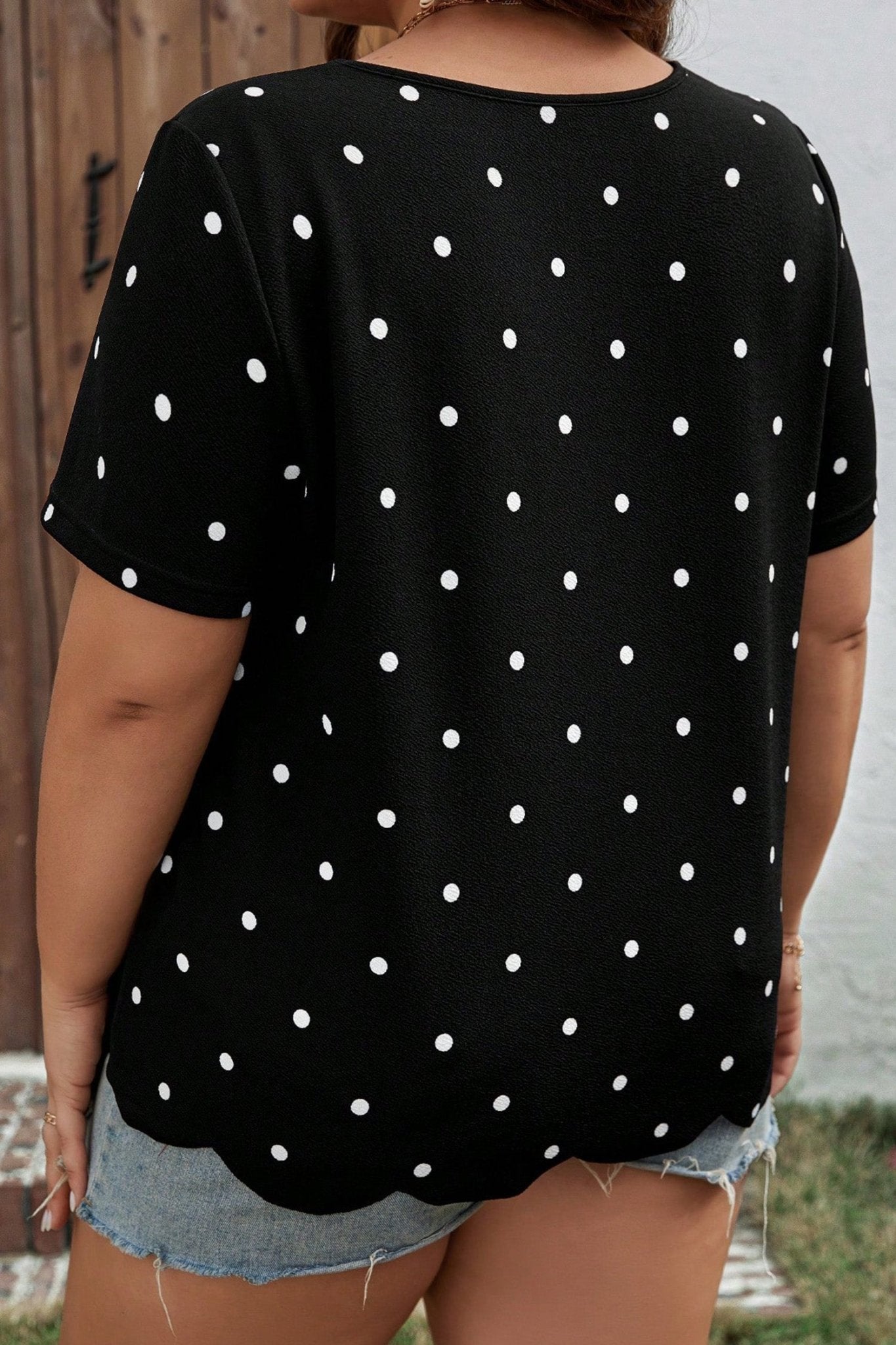 Margaret Dotted Casual PLUS Top - Hello Beautiful BoutiquePlus Size Tops & TeesThreaded Pear