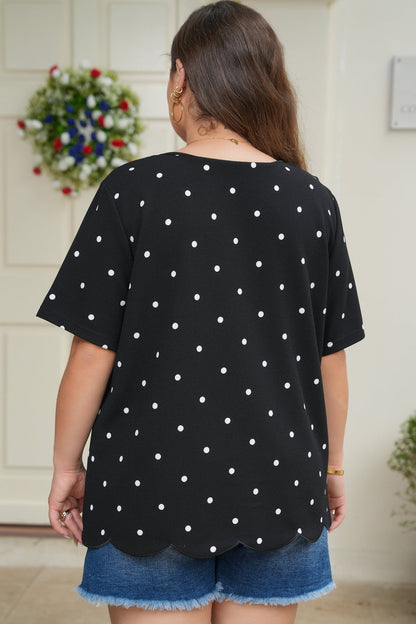 Margaret Dotted Casual PLUS Top - Hello Beautiful BoutiquePlus Size Tops & TeesThreaded Pear