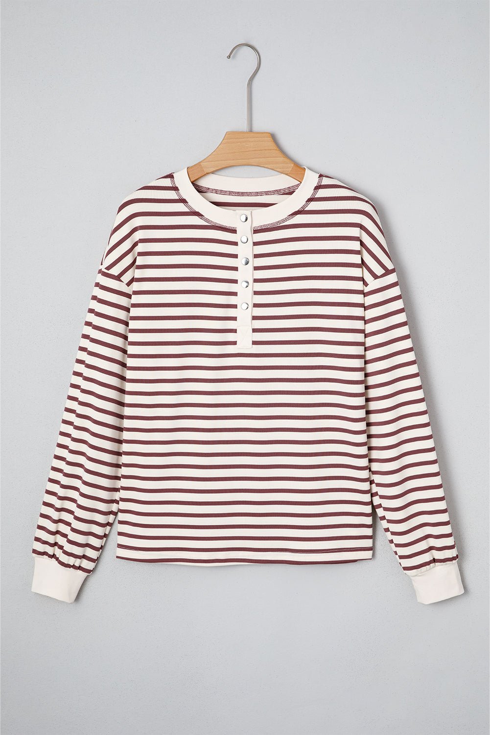 Margaret Sleeve Henley top Long Sleeve Top - Hello Beautiful BoutiqueLong Sleeve TopsThreaded Pear