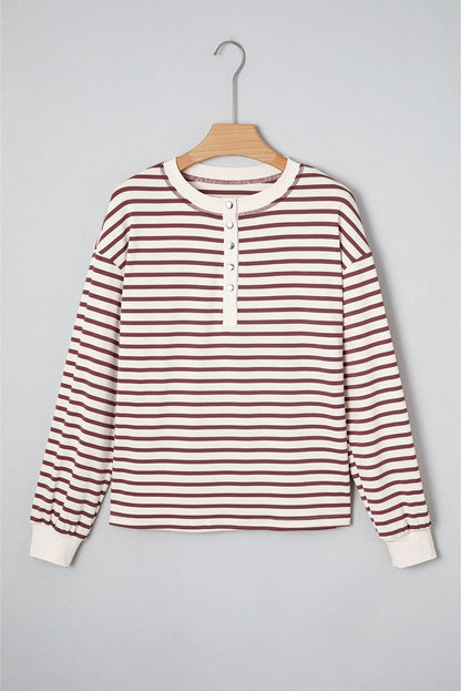Margaret Sleeve Henley top Long Sleeve Top - Hello Beautiful BoutiqueLong Sleeve TopsThreaded Pear