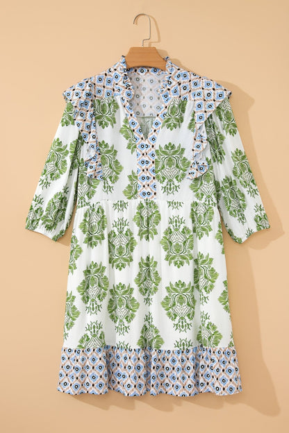 Margot Ruffle Detail Mini Dress - Hello Beautiful BoutiqueFloral DressesThreaded Pear
