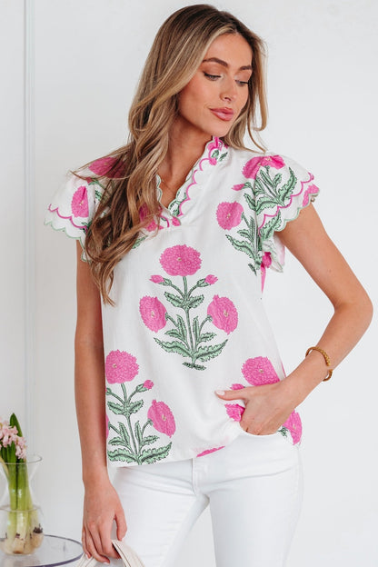 Mariah Detail Short Sleeve Blouse - Hello Beautiful BoutiqueBlouses & ShirtsThreaded Pear