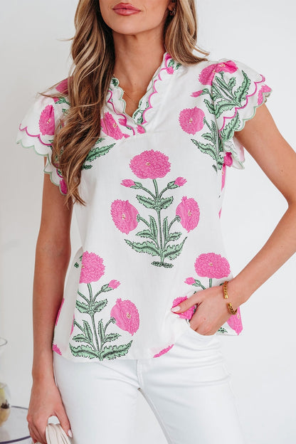 Mariah Detail Short Sleeve Blouse - Hello Beautiful BoutiqueBlouses & ShirtsThreaded Pear