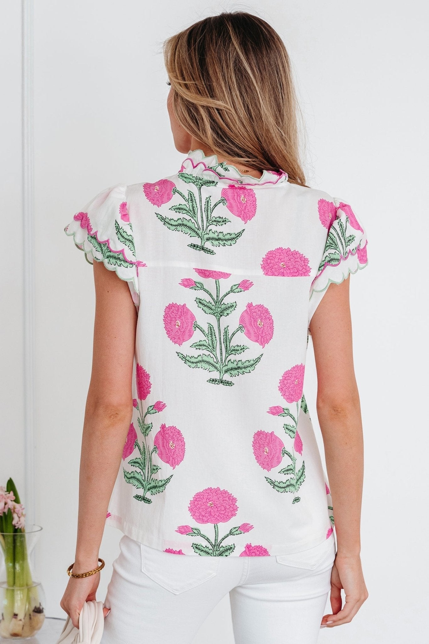 Mariah Detail Short Sleeve Blouse - Hello Beautiful BoutiqueBlouses & ShirtsThreaded Pear