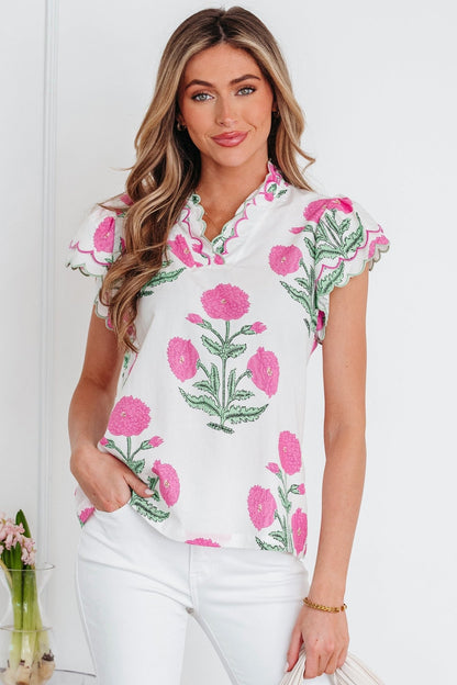 Mariah Detail Short Sleeve Blouse - Hello Beautiful BoutiqueBlouses & ShirtsThreaded Pear