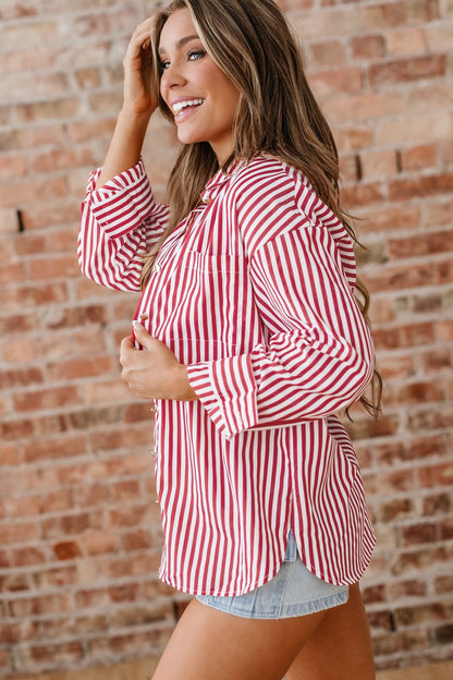 Mariah Side Slit Loose Shirt - Hello Beautiful BoutiqueBlouses & ShirtsThreaded Pear
