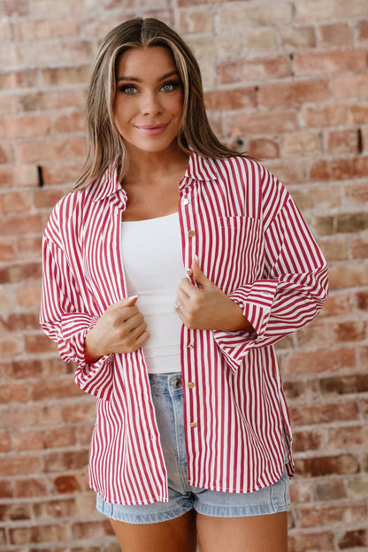 Mariah Side Slit Loose Shirt - Hello Beautiful BoutiqueBlouses & ShirtsThreaded Pear