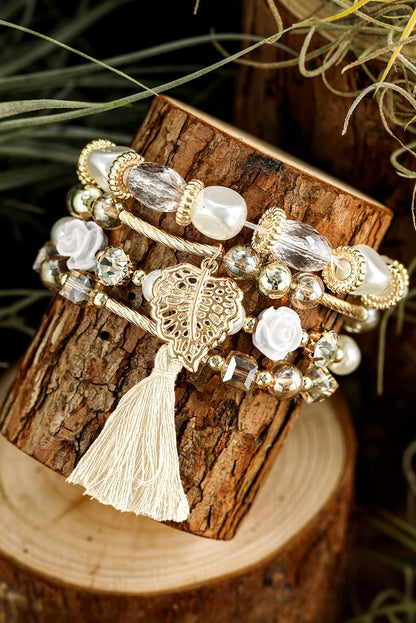 Mariana Beaded Fringed Layered Bracelet - Hello Beautiful BoutiqueJewelryThreaded Pear
