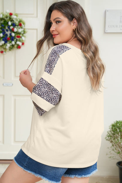 Mariana Patchwork Half Sleeve PLUS Top - Hello Beautiful BoutiquePlus Size Tops & TeesThreaded Pear