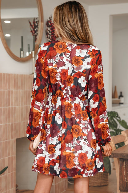 Marianna Sleeve Flowy Mini Dress - Hello Beautiful BoutiqueFloral DressesThreaded Pear