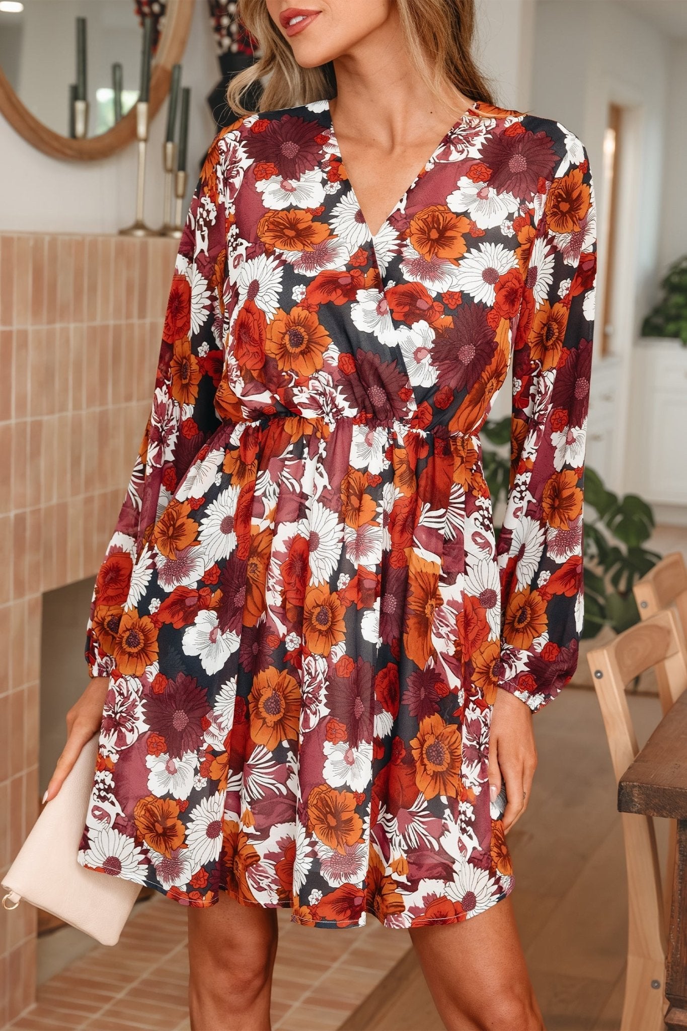 Marianna Sleeve Flowy Mini Dress - Hello Beautiful BoutiqueFloral DressesThreaded Pear