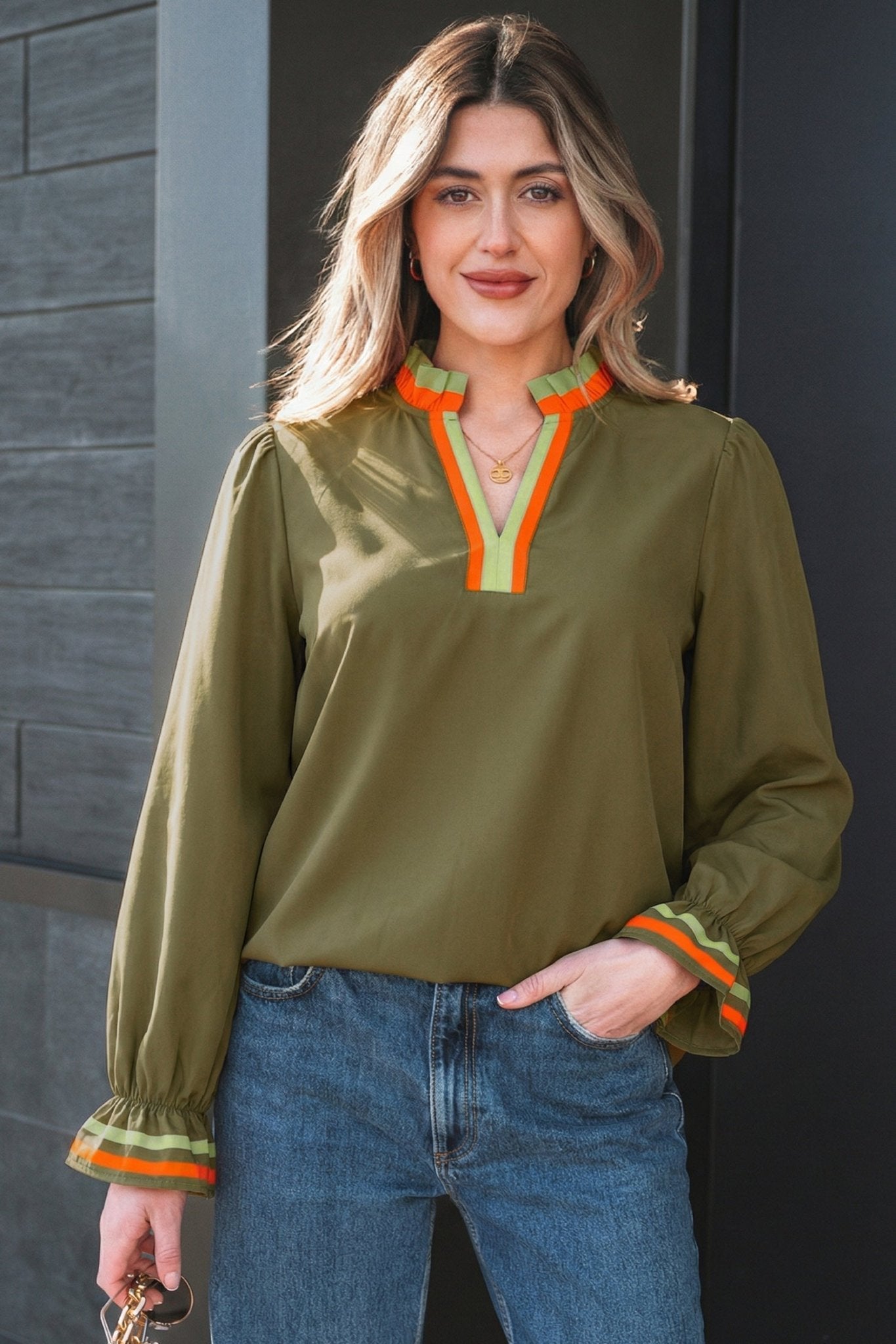 Marie Long Sleeve Blouse Long Sleeve Top - Hello Beautiful BoutiqueBlouses & ShirtsThreaded Pear
