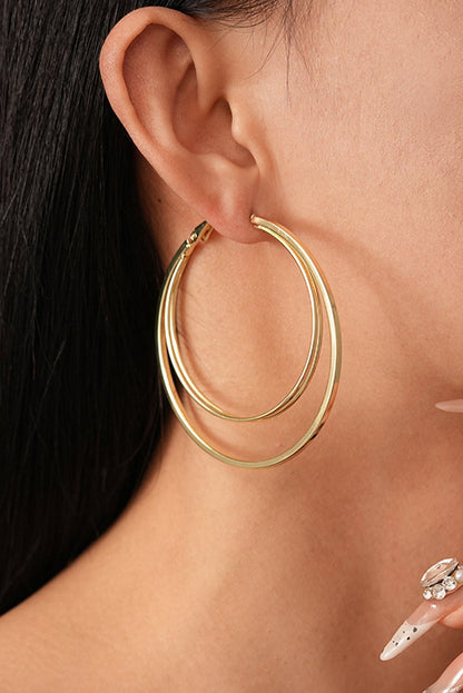 Marigold Plated Double Hoop Earrings - Hello Beautiful BoutiqueJewelryThreaded Pear