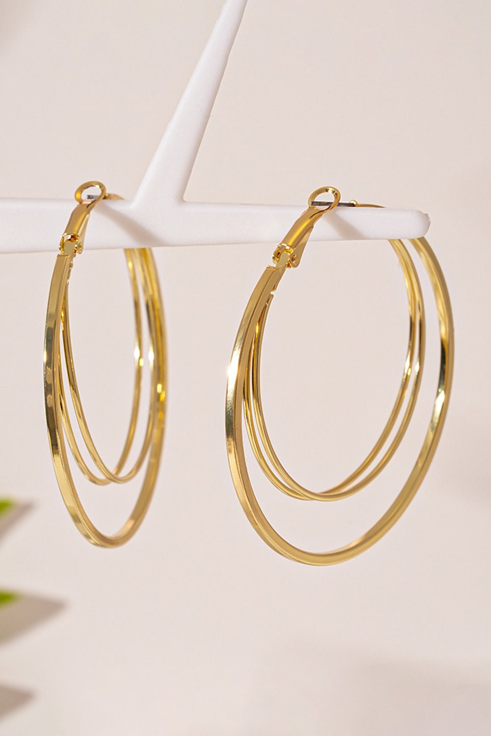 Marigold Plated Double Hoop Earrings - Hello Beautiful BoutiqueJewelryThreaded Pear