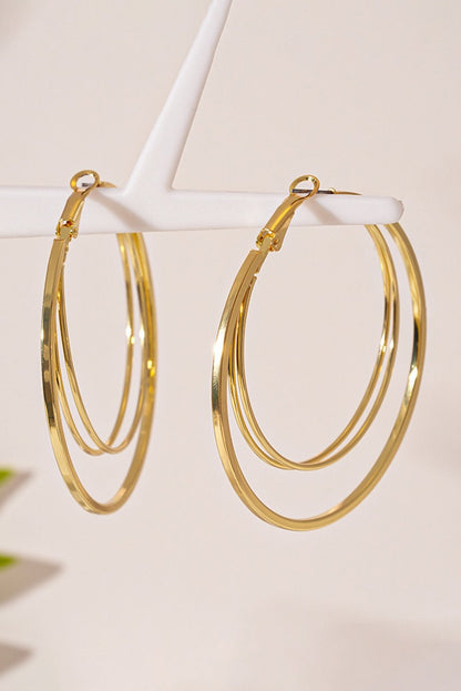 Marigold Plated Double Hoop Earrings - Hello Beautiful BoutiqueJewelryThreaded Pear