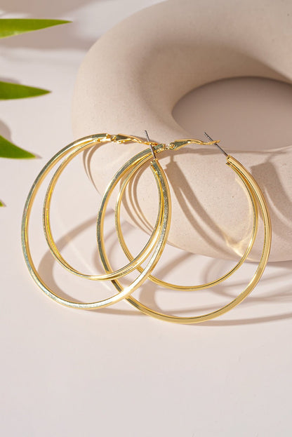 Marigold Plated Double Hoop Earrings - Hello Beautiful BoutiqueJewelryThreaded Pear