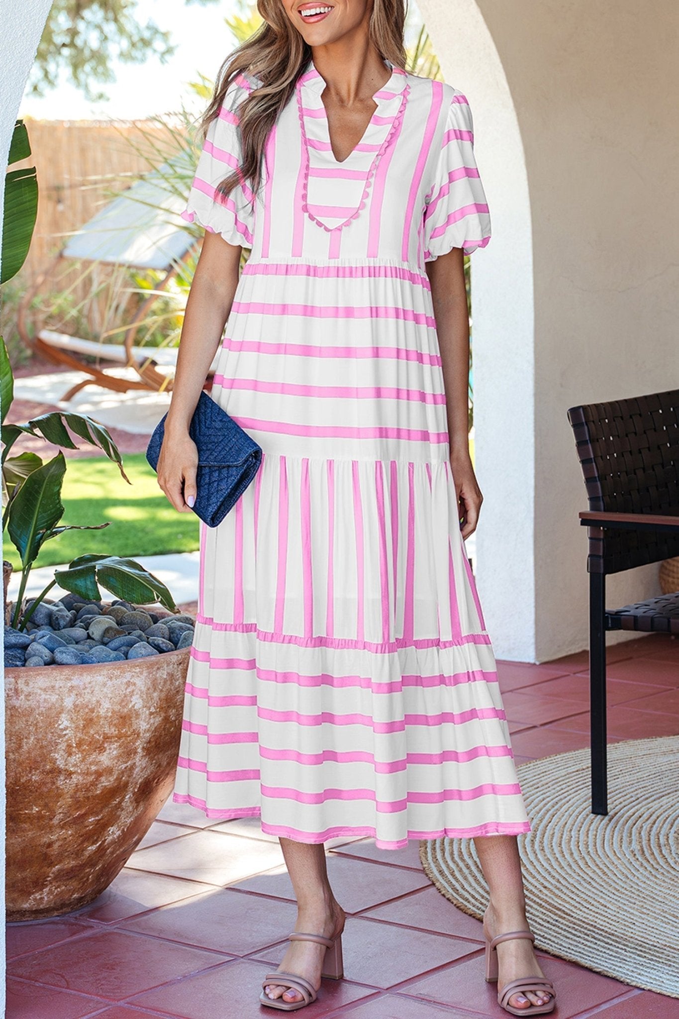 Marilyn Half Sleeve Vacation Dress - Hello Beautiful BoutiqueMidi DressesThreaded Pear