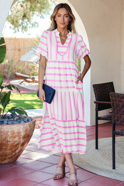 Marilyn Half Sleeve Vacation Dress - Hello Beautiful BoutiqueMidi DressesThreaded Pear