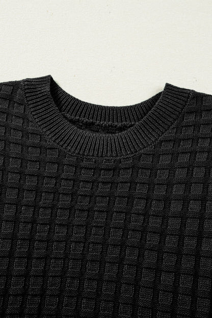 Marina Textured Short Sleeve Sweater - Hello Beautiful BoutiqueShort Sleeve SweatersThreaded Pear