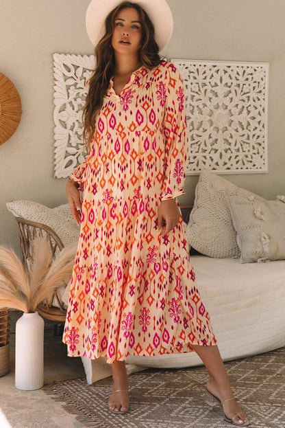 Marjorie Geometric Printed Maxi Dress - Hello Beautiful Boutique20% OFFThreaded Pear