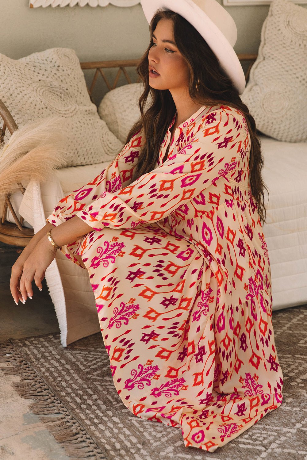 Marjorie Geometric Printed Maxi Dress - Hello Beautiful Boutique20% OFFThreaded Pear