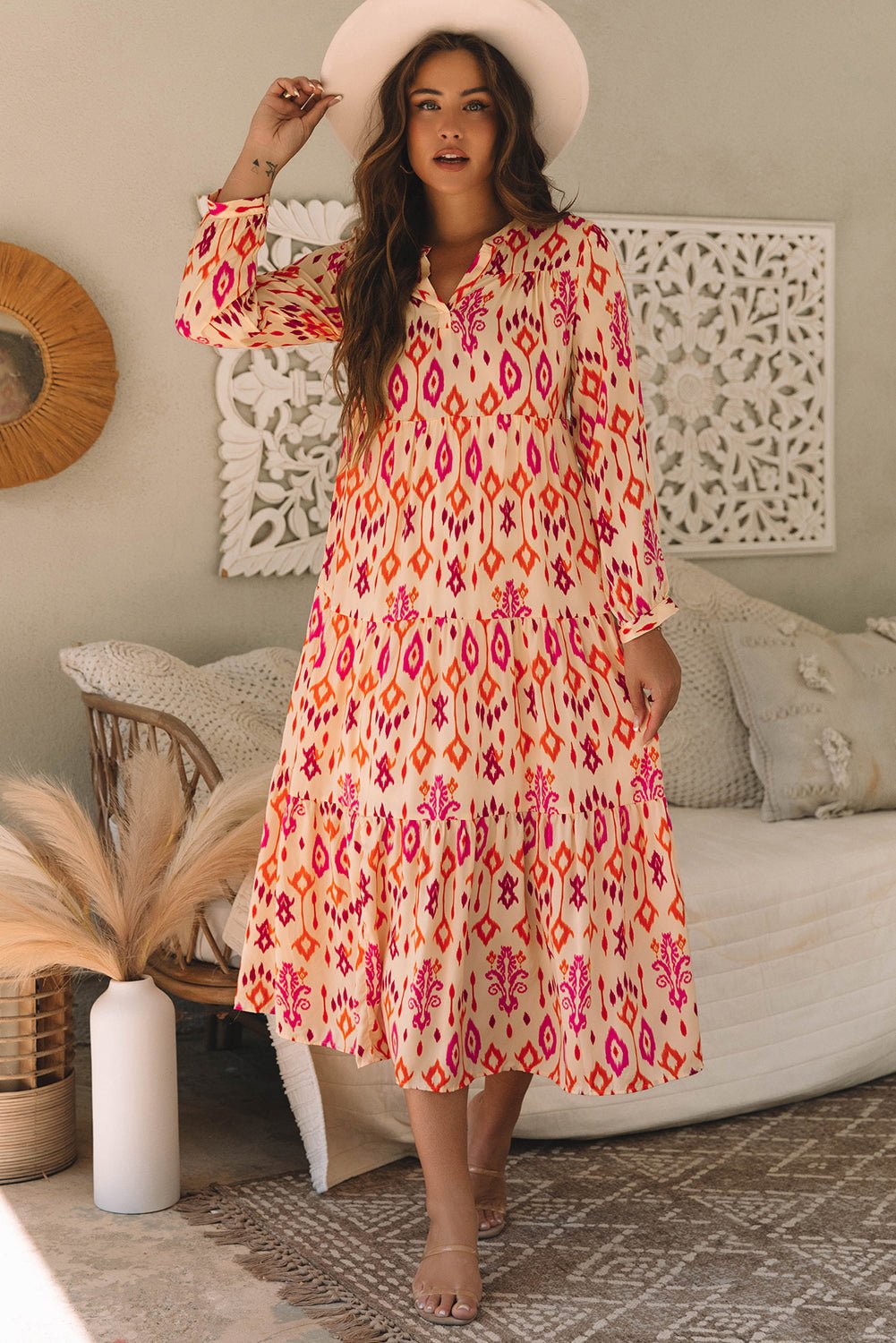 Marjorie Geometric Printed Maxi Dress - Hello Beautiful Boutique20% OFFThreaded Pear