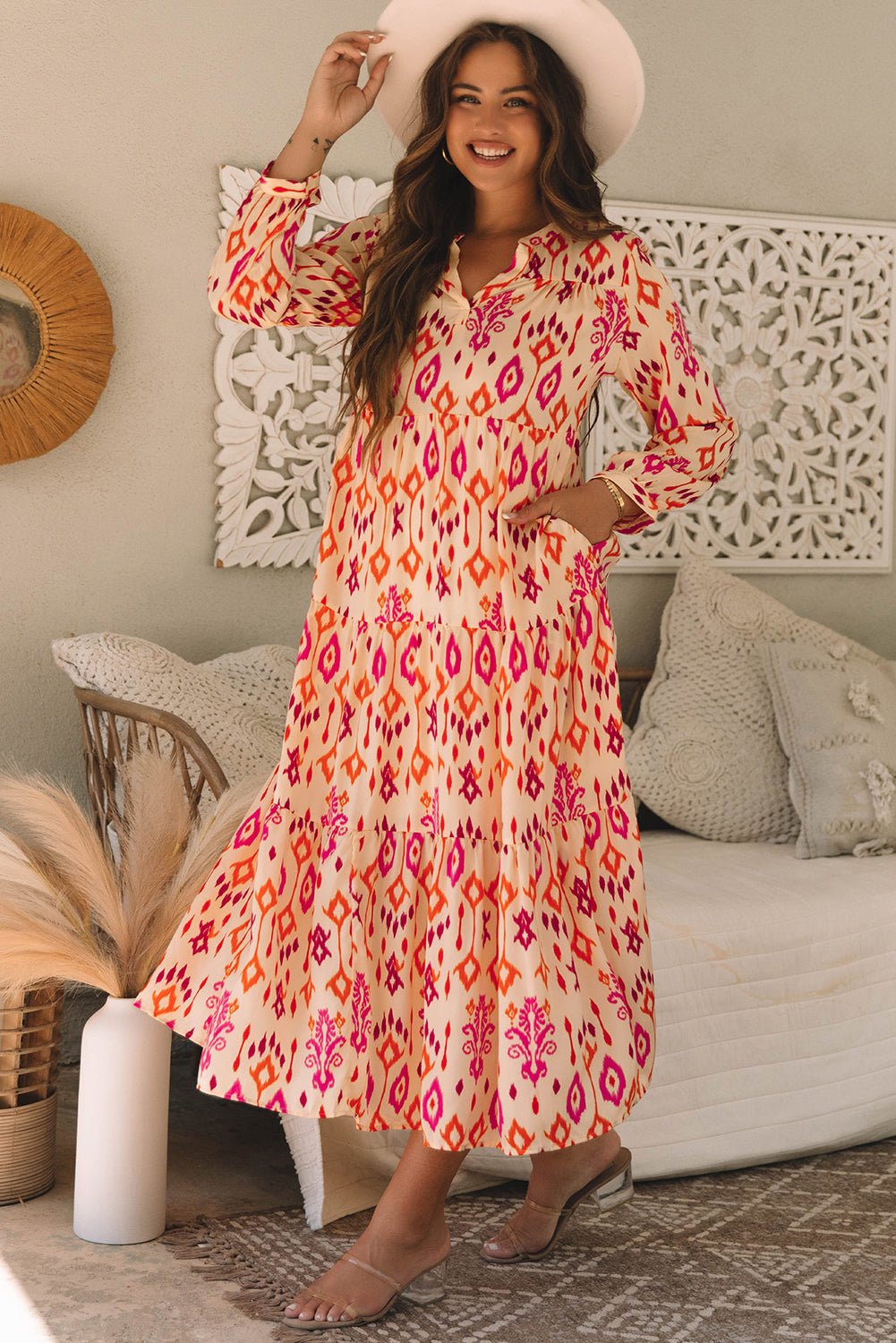 Marjorie Geometric Printed Maxi Dress - Hello Beautiful Boutique20% OFFThreaded Pear