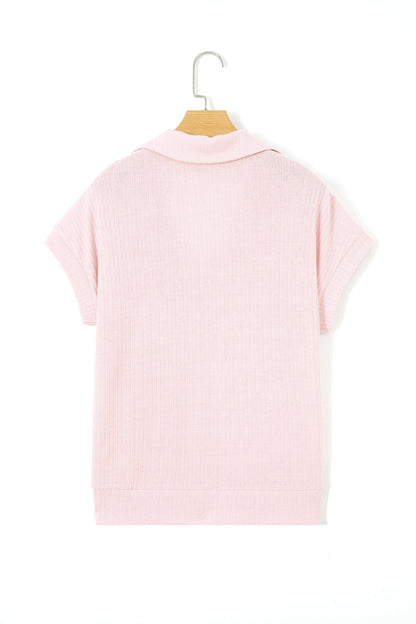 Marley Light Collared Ribbed Tee - Hello Beautiful BoutiqueTops & TeesThreaded Pear
