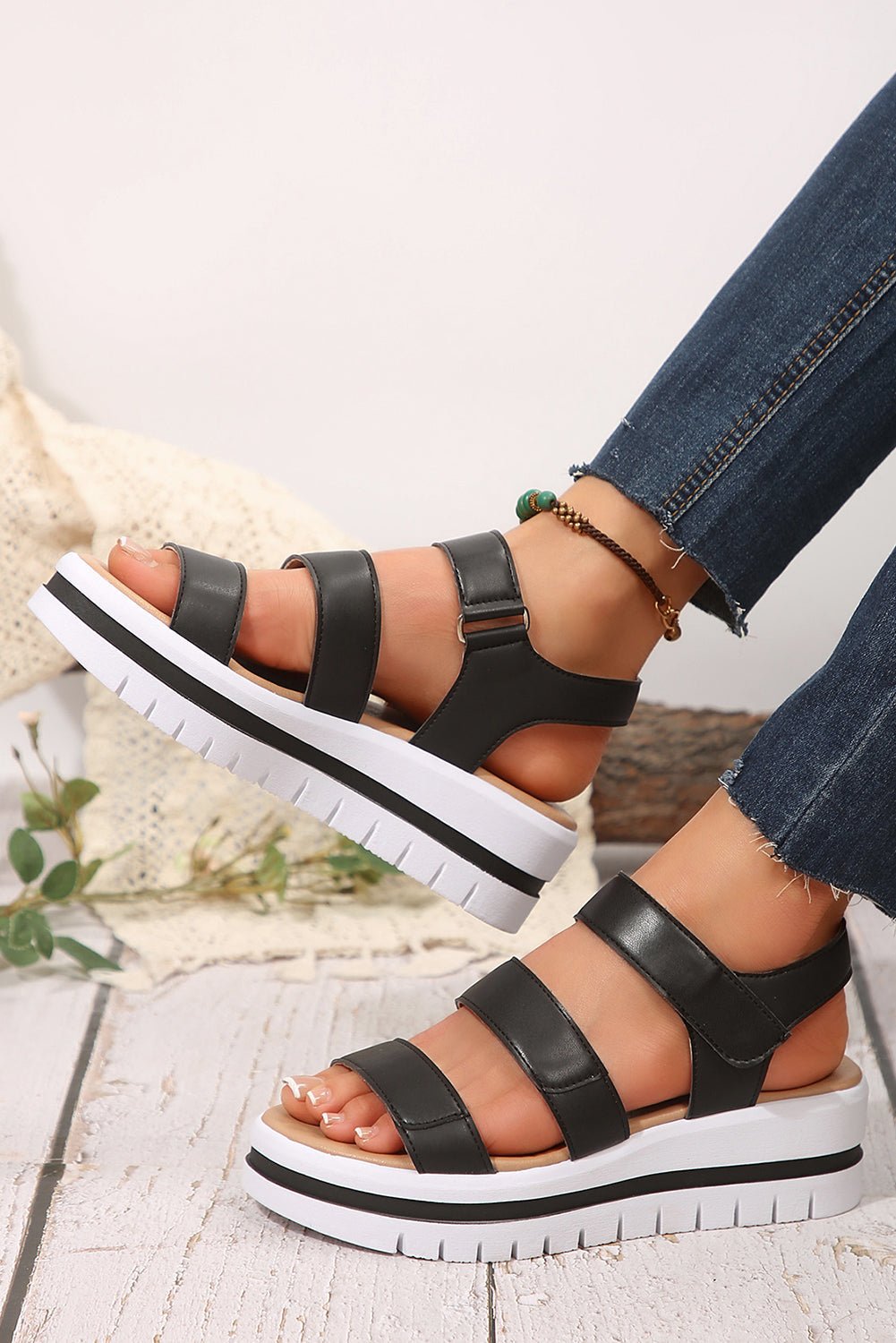 Marley Pu Leather Platform Sandals - Hello Beautiful BoutiqueSandalsThreaded Pear