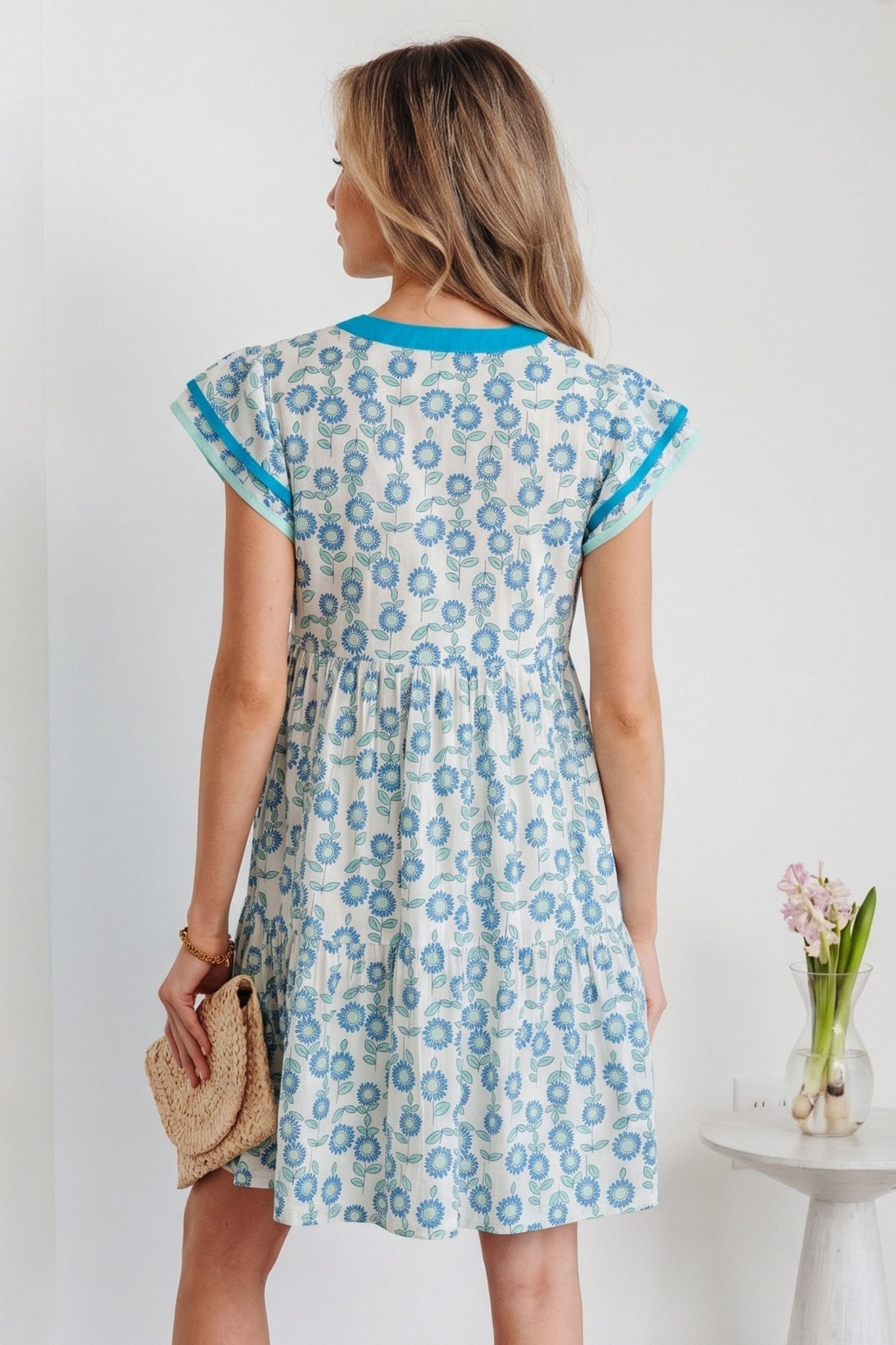 Marlowe Flutter Sleeve Mini Dress - Hello Beautiful BoutiqueFloral DressesThreaded Pear