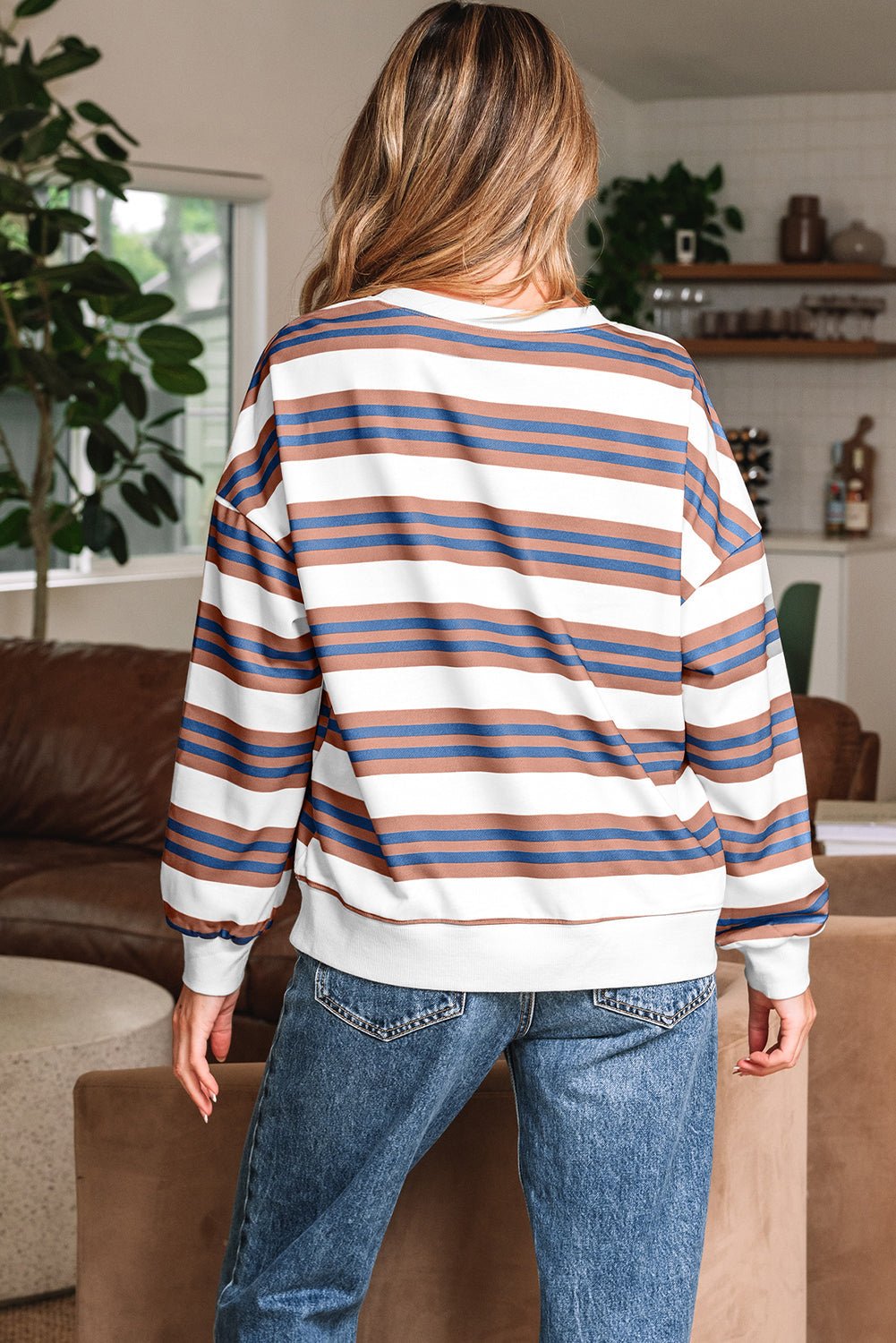 Marlowe Stripe Drop Shoulder Pullover - Hello Beautiful Boutique15% OFFThreaded Pear