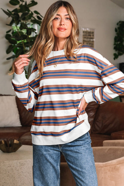 Marlowe Stripe Drop Shoulder Pullover - Hello Beautiful Boutique15% OFFThreaded Pear