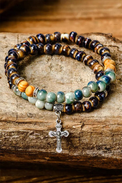 Matilda Layered Cross Beading Bracelet - Hello Beautiful BoutiqueJewelryThreaded Pear