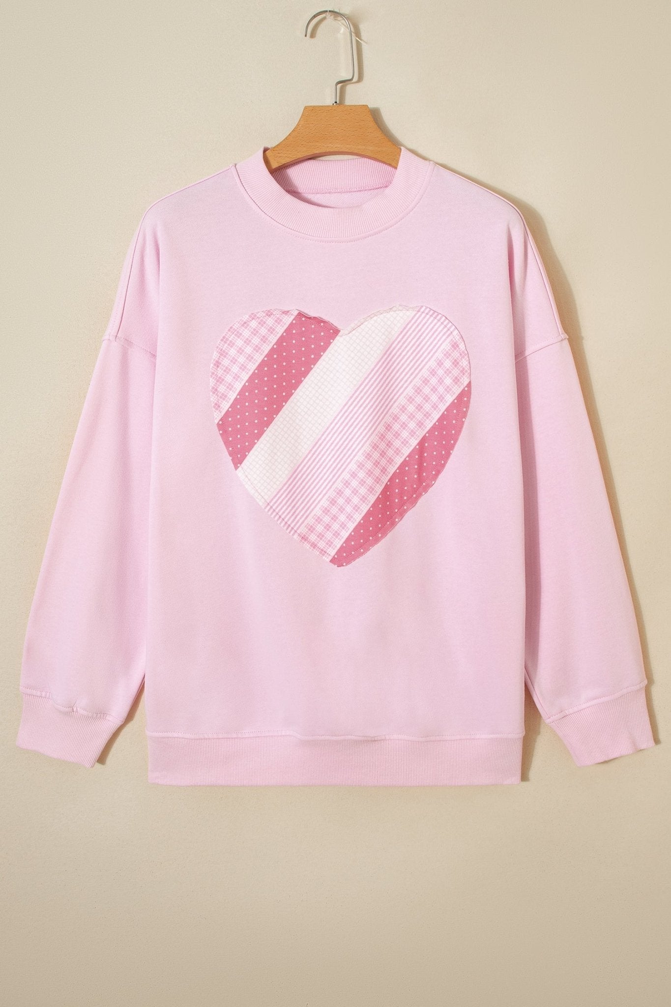 Matilda Sweetheart Patchwork Oversize Sweatshirt - Hello Beautiful BoutiqueSweatshirts & HoodiesThreaded Pear