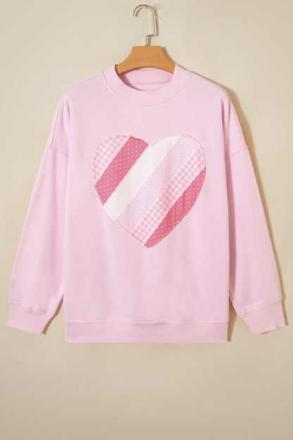 Matilda Sweetheart Patchwork Oversize Sweatshirt - Hello Beautiful BoutiqueSweatshirts & HoodiesThreaded Pear