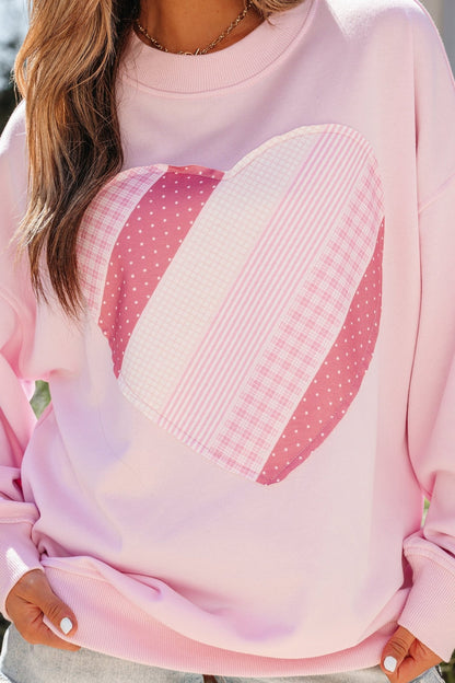 Matilda Sweetheart Patchwork Oversize Sweatshirt - Hello Beautiful BoutiqueSweatshirts & HoodiesThreaded Pear