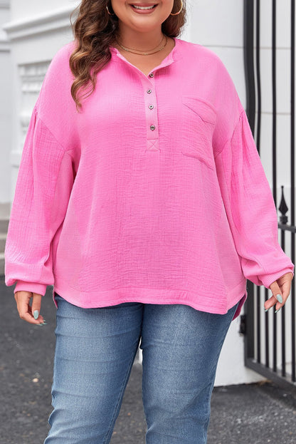 Mavis Chest Drop Sleeve PLUS Top - Hello Beautiful BoutiquePlus Size Long Sleeve TopsThreaded Pear