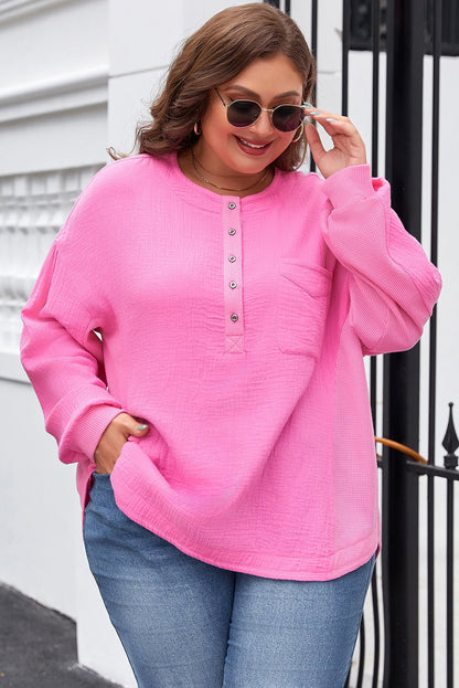 Mavis Chest Drop Sleeve PLUS Top - Hello Beautiful BoutiquePlus Size Long Sleeve TopsThreaded Pear