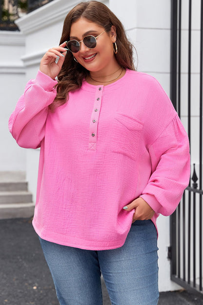 Mavis Chest Drop Sleeve PLUS Top - Hello Beautiful BoutiquePlus Size Long Sleeve TopsThreaded Pear