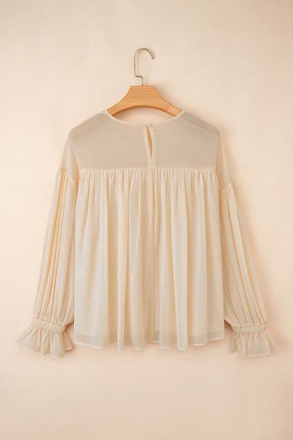 Mayaevi Sleeve Chiffon Blouse Long Sleeve Top - Hello Beautiful BoutiqueBlouses & ShirtsThreaded Pear