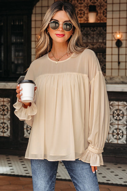 Mayaevi Sleeve Chiffon Blouse Long Sleeve Top - Hello Beautiful BoutiqueBlouses & ShirtsThreaded Pear