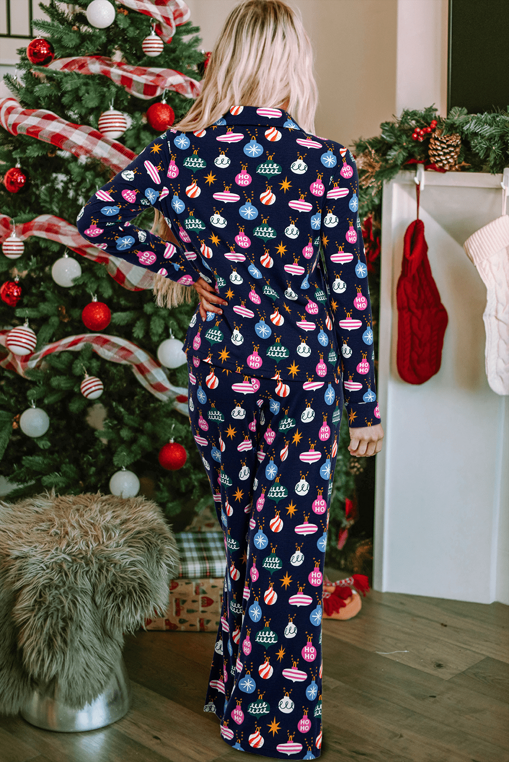 Mazie Christmas Lights Print Shirt - Hello Beautiful BoutiqueSleepwearThreaded Pear