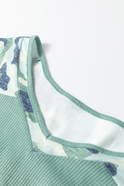 Mazie Mist Ribbed Patchwork PLUS Tee - Hello Beautiful BoutiquePlus Size Tops & TeesThreaded Pear