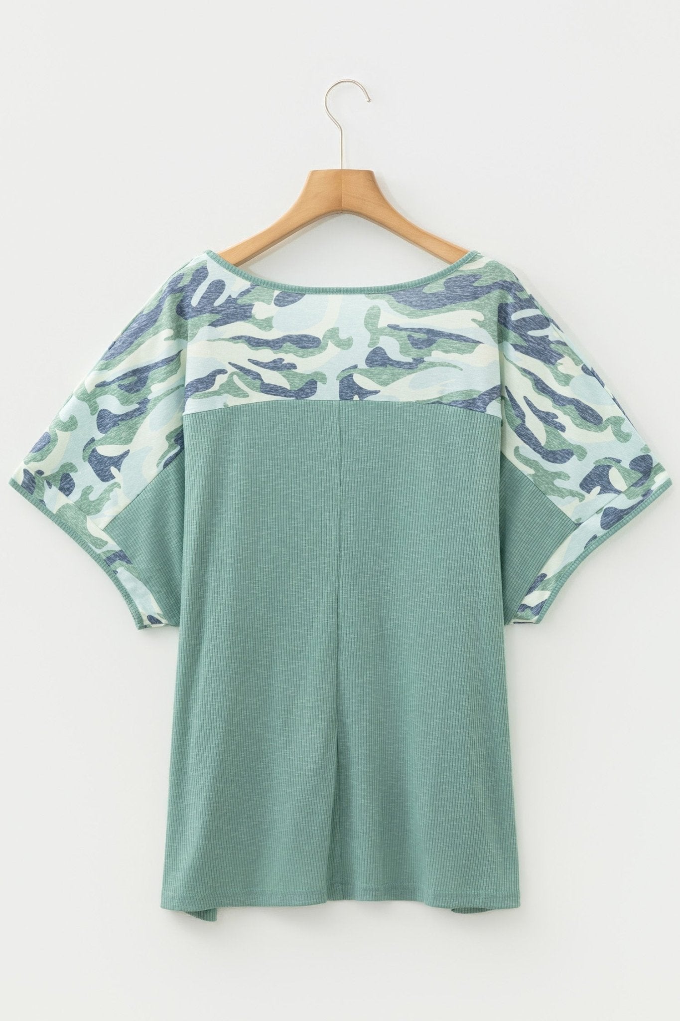 Mazie Mist Ribbed Patchwork PLUS Tee - Hello Beautiful BoutiquePlus Size Tops & TeesThreaded Pear