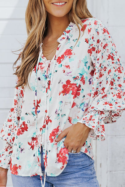 Mckenna Cakewalk Floral Smocked Blouse - Hello Beautiful BoutiqueBlouses & ShirtsThreaded Pear